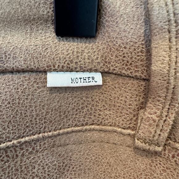 MOTHER The Looker Skinny Faux Suede Pants – "Crackle Tan" Brown Wash Size 28 - Picture 7 of 12
